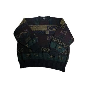 Vintage 90s Sir William Sweater Mens 2X Multicolor Cosby Biggie Grandpacore